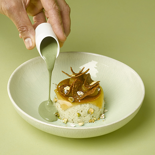 Ile Flottante Pistache abricot