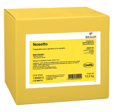 Nosetto préparation poudre fourrage noisette Braun - Condifa